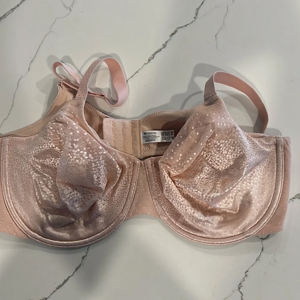 WACOAL STYLE 855303 ROSE DUST PINK /Nude color 
BACK APPEAL UNDERWIRE BRA 42 D - Picture 2 of 7